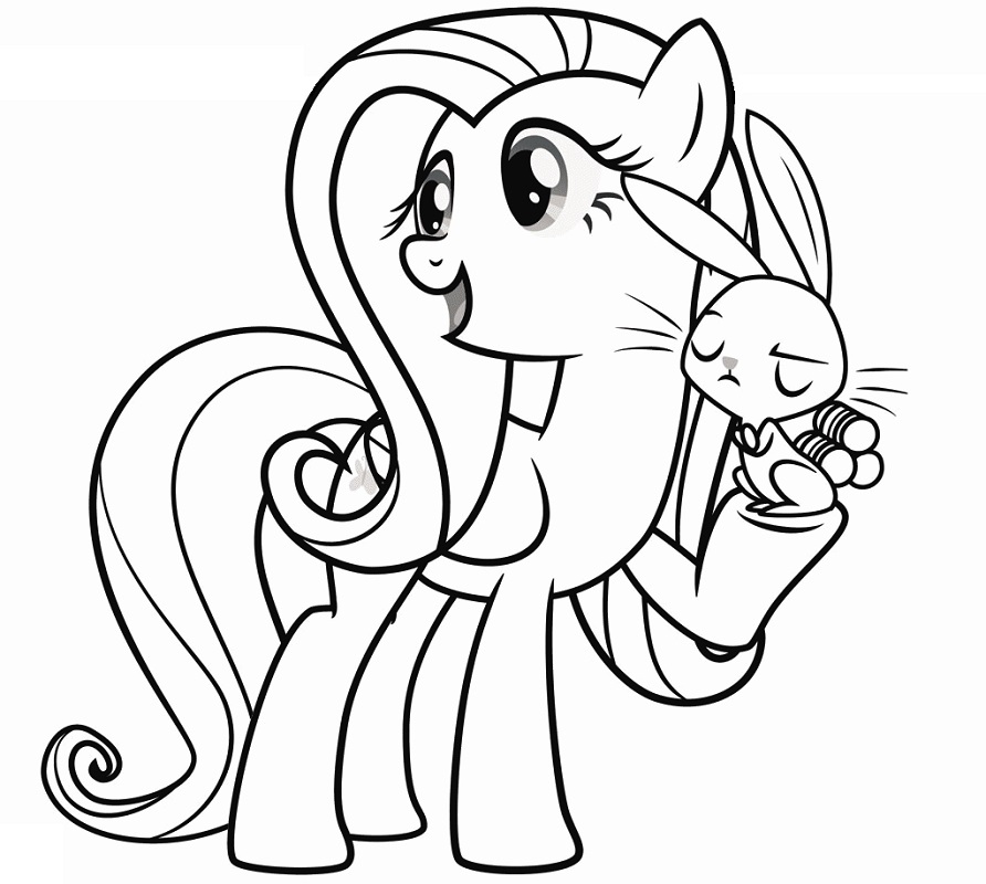 Fluttershy and a Rabbit Coloring Game Fluttershy and a Rabbit
