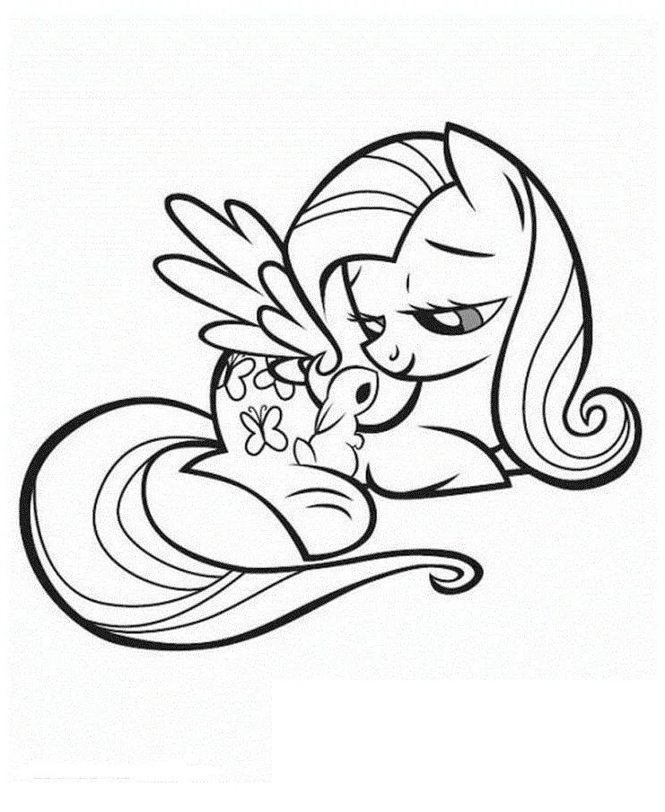Fluttershy with a Rabbit Coloring Game Fluttershy with a Rabbit