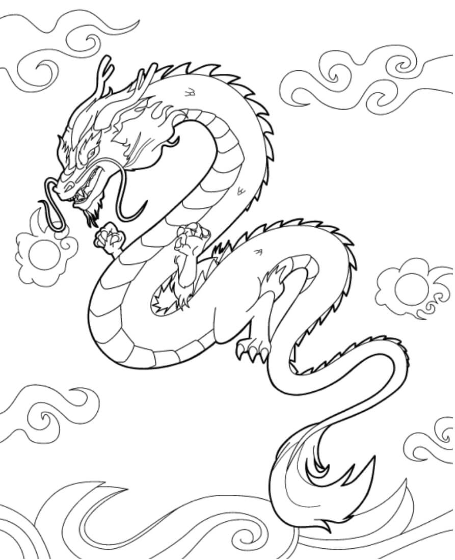 Fly Chinese Dragon Coloring Game Fly Chinese Dragon