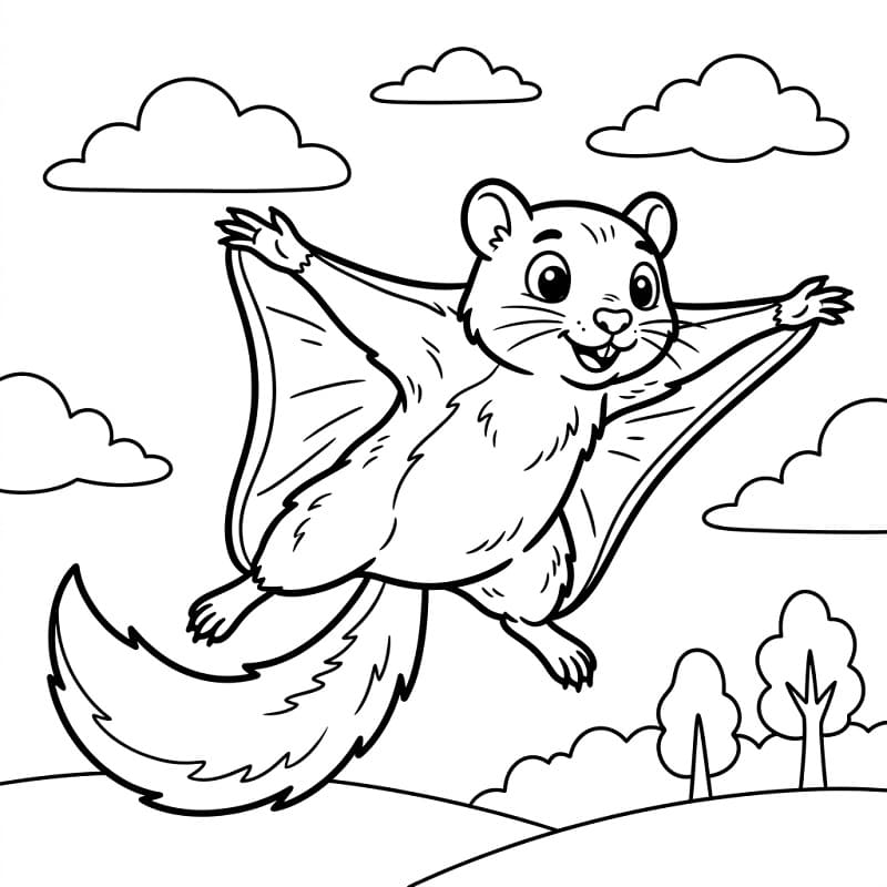 Flying Squirrel To Color