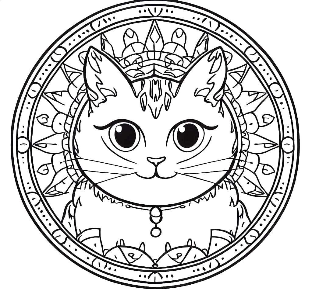 Free Cat Mandala Coloring Game Free Cat Mandala