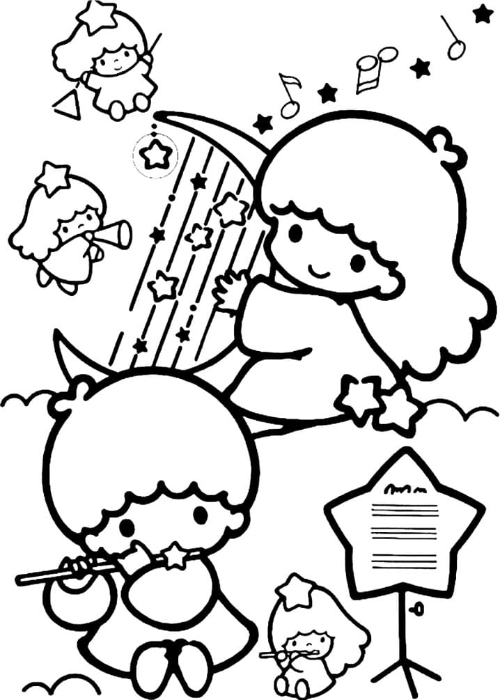 Free Little Twin Stars Coloring Game Free Little Twin Stars