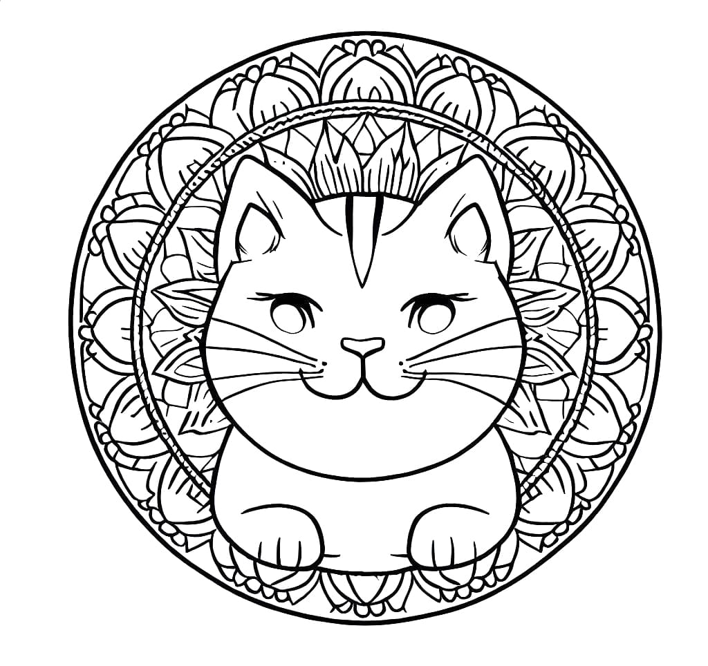 Free Printable Cat Mandala Coloring Game Free Printable Cat Mandala