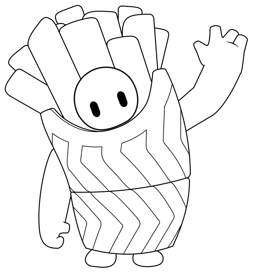 French Fries Skin Fall Guys Coloring Game French Fries Skin Fall Guys