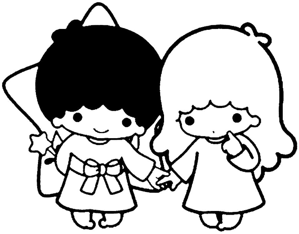 Friendly Little Twin Stars Coloring Game Friendly Little Twin Stars