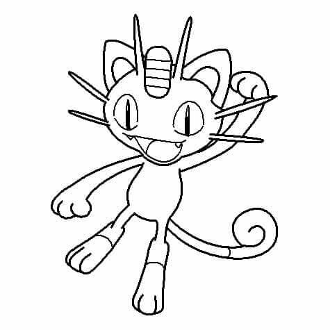 Friendly Meowth Pokemon Coloring Game Friendly Meowth Pokemon