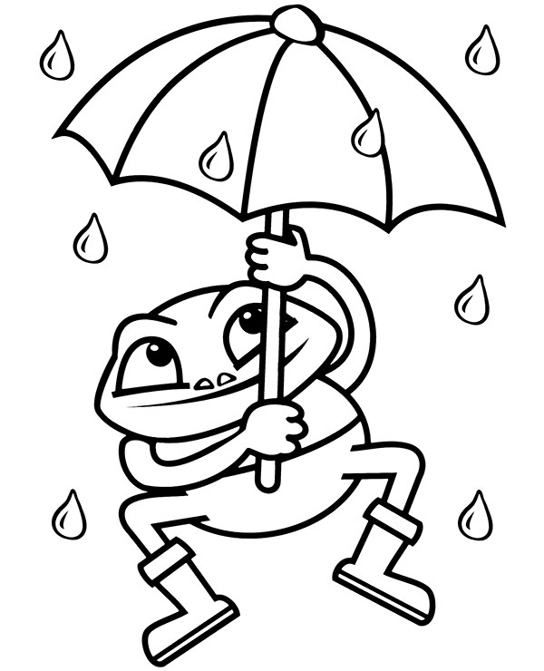 Frog Holding Umbrella Coloring Game Frog Holding Umbrella