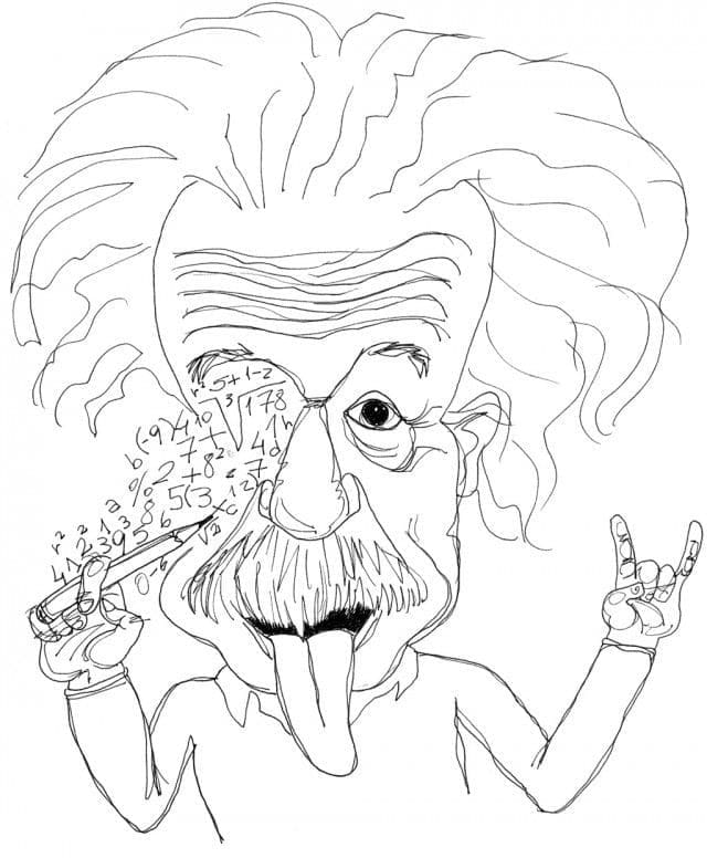 Funny Albert Einstein Coloring - Play Free Coloring Game Online