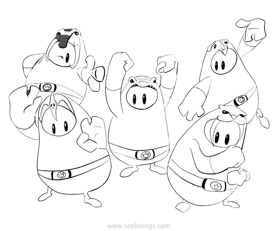 Funny Characters in Fall Guys Coloring Game Funny Characters in Fall Guys