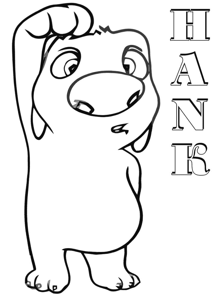 Funny Hank from Talking Tom Coloring Game Funny Hank from Talking Tom