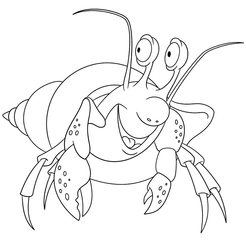 Hermit Crab Smiling Coloring - Play Free Coloring Game Online