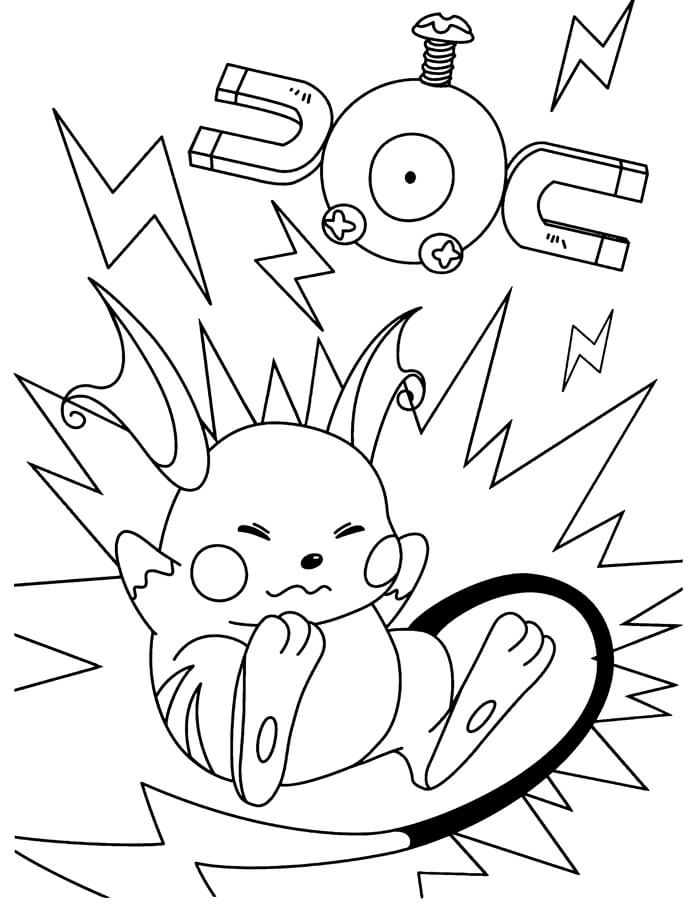 Funny Pokemon Raichu Coloring Game Funny Pokemon Raichu