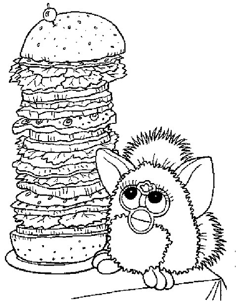 Furby with Hamburger