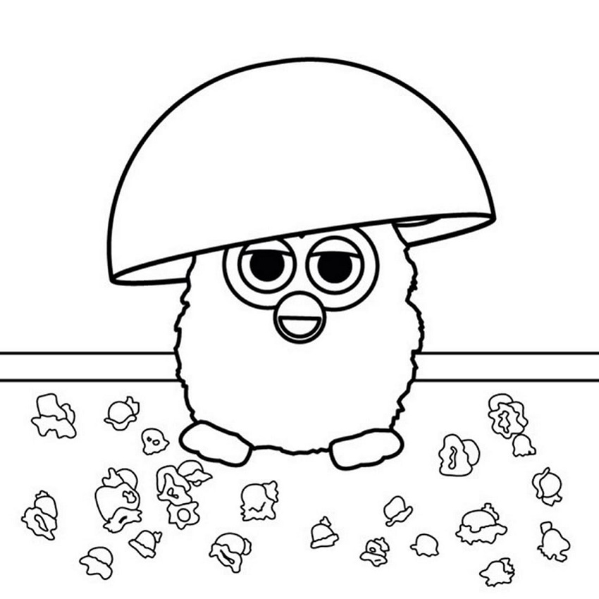 Furby with Popcorn