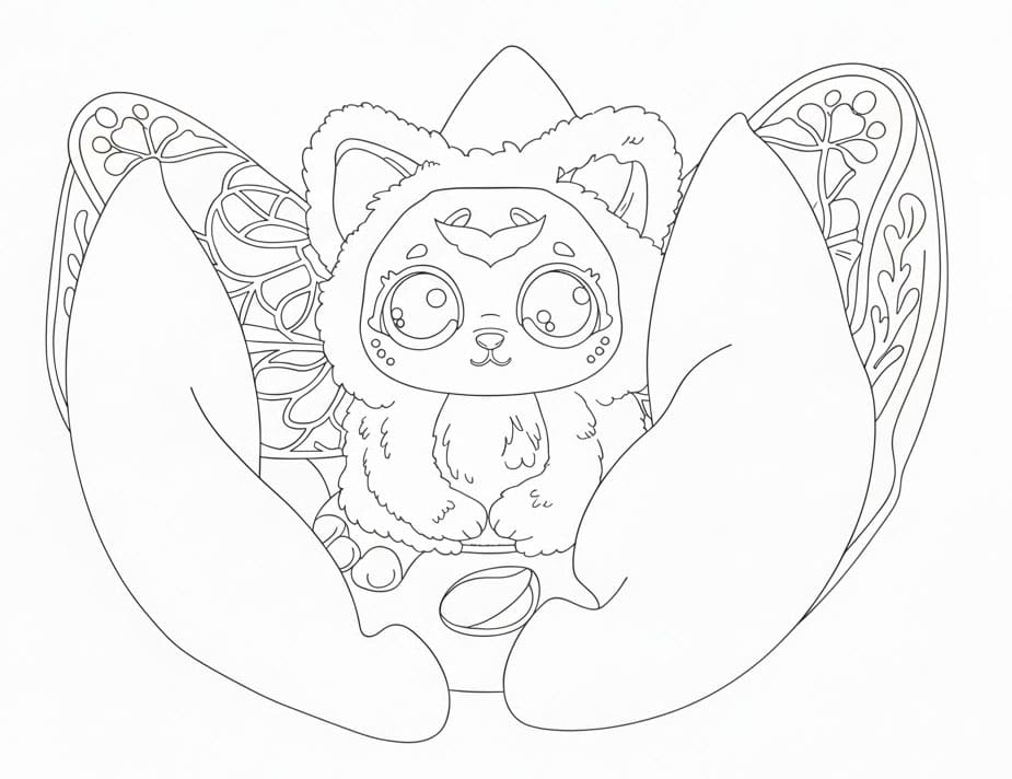 Furry Cat In Flower Egg