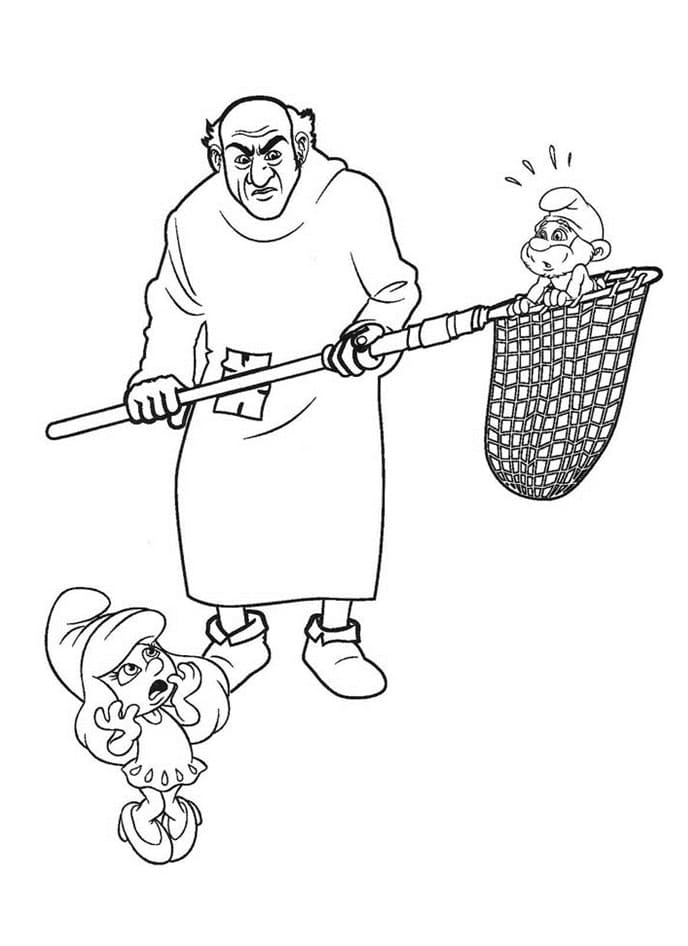 Gargamel Catching Coloring Game Gargamel Catching
