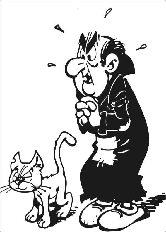 Gargamel and Cat Azrael Coloring Game Gargamel and Cat Azrael