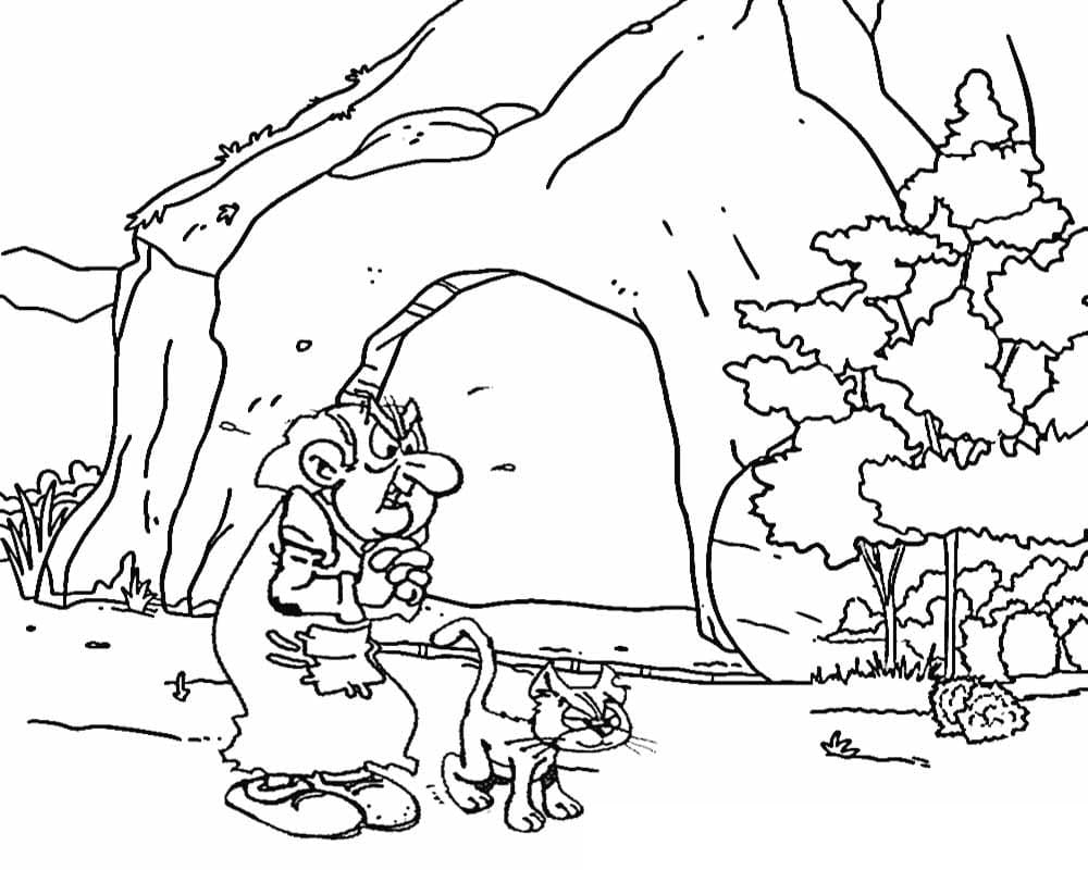Gargamel and Cat Coloring Game Gargamel and Cat