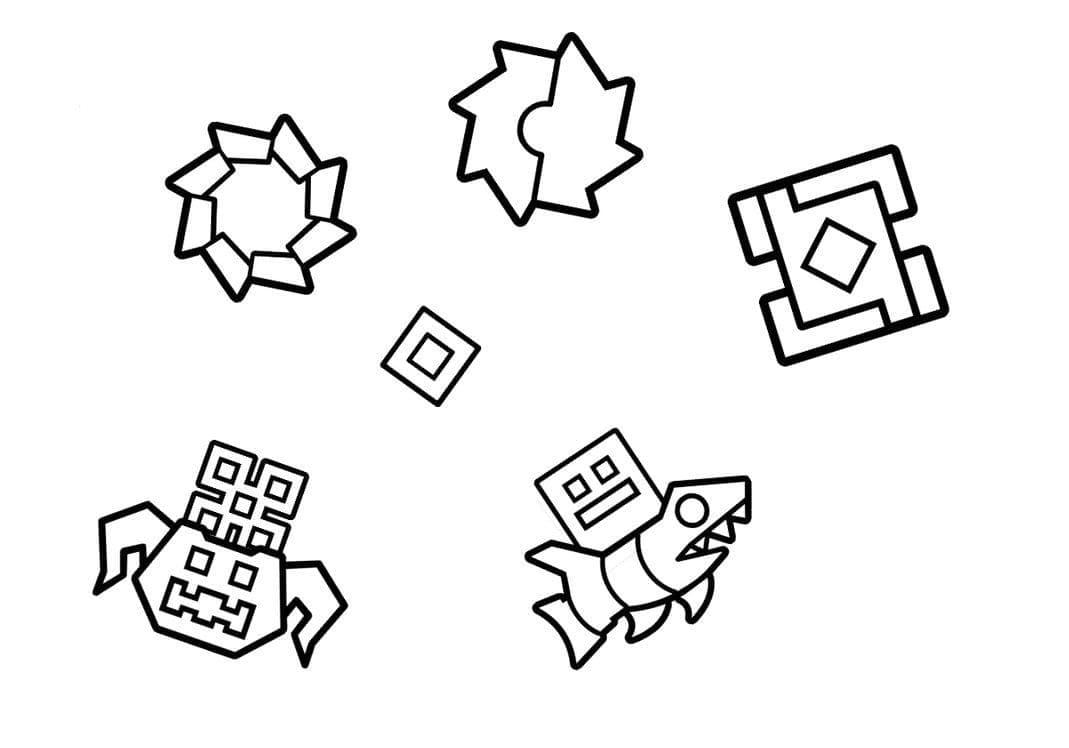 Geometry Dash Icons Coloring Game Geometry Dash Icons