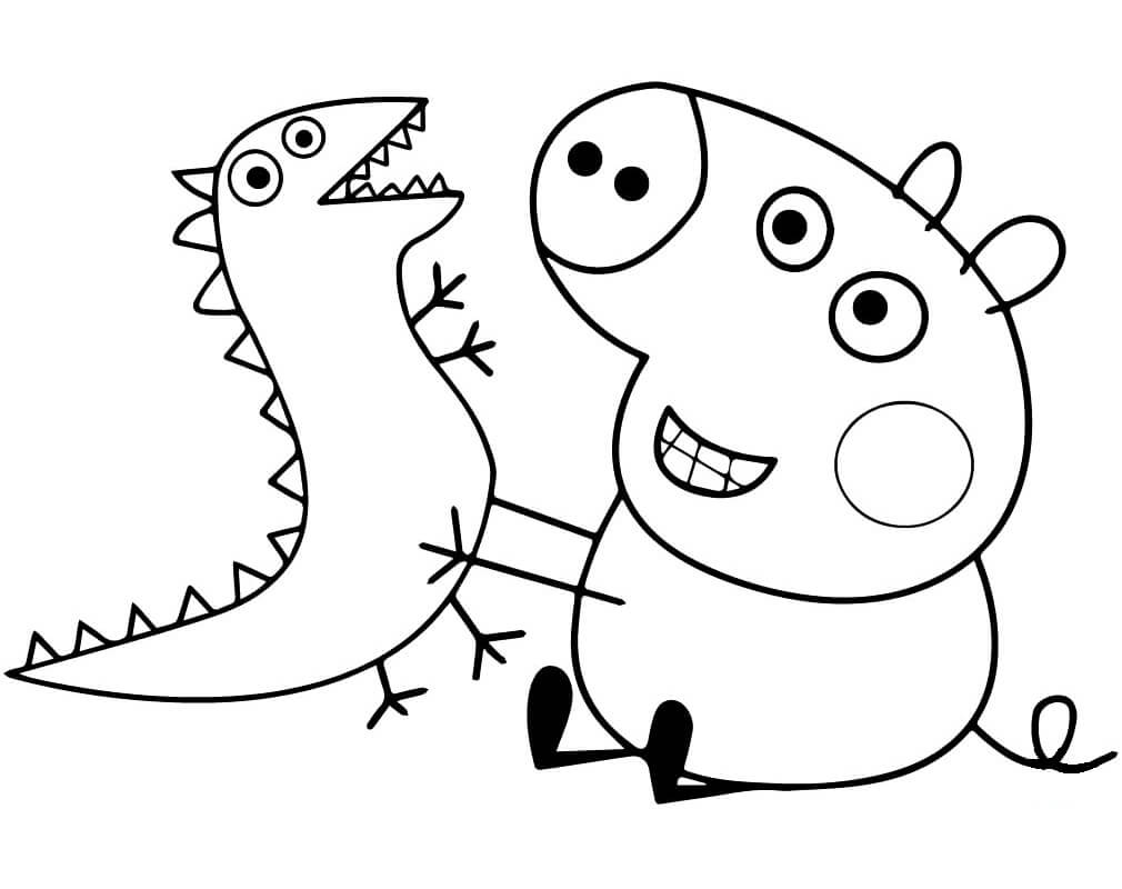 George Pig Plays with Dragon Coloring Game George Pig Plays with Dragon