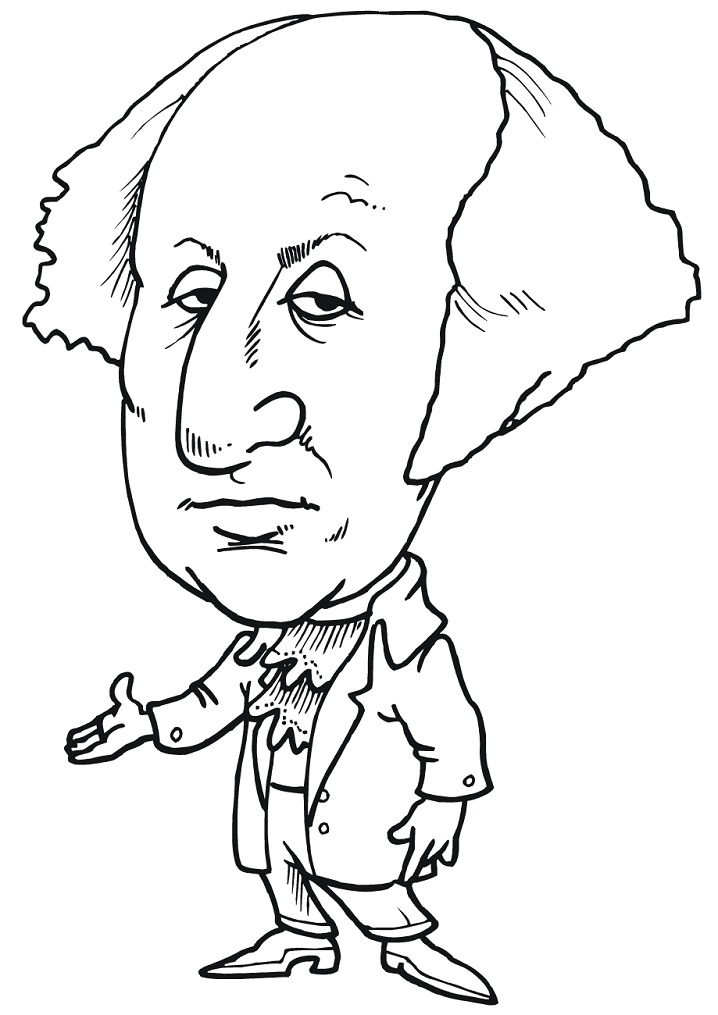 George Washington Caricature Coloring - Play Free Coloring Game Online