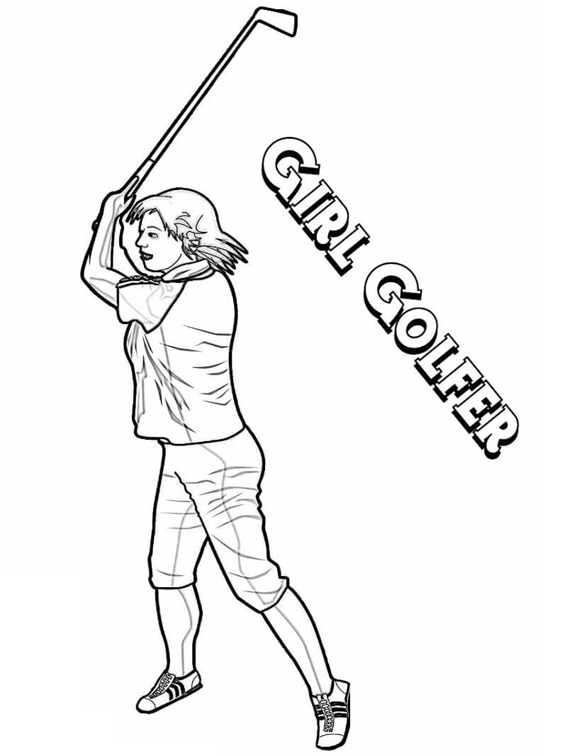 Girl Golfer Coloring Game Girl Golfer