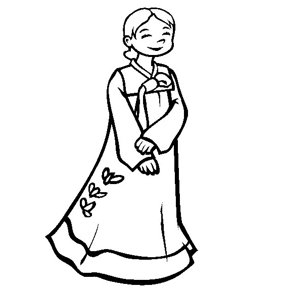 Girl in Hanbok Coloring Game Girl in Hanbok
