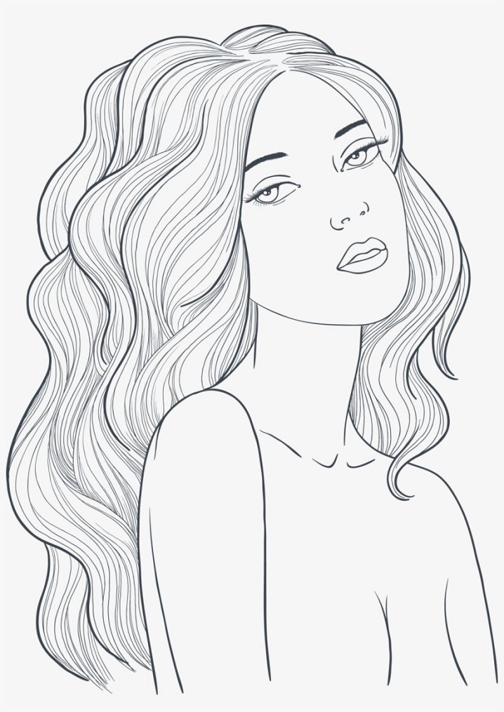 Girl with Beautiful Hair Coloring Game Girl with Beautiful Hair