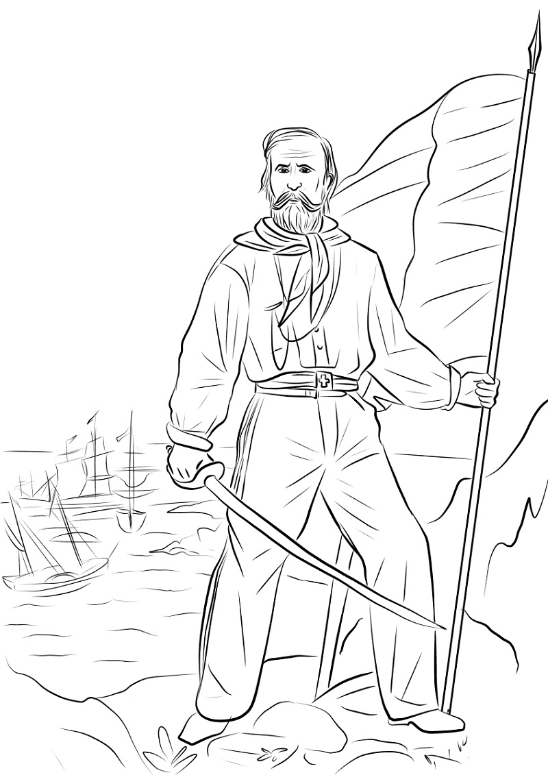 Giuseppe Garibaldi Coloring Game Giuseppe Garibaldi