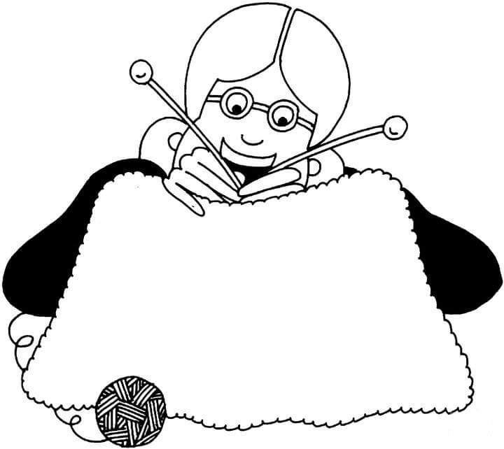 Grandma Making Scarf Coloring Game Grandma Making Scarf