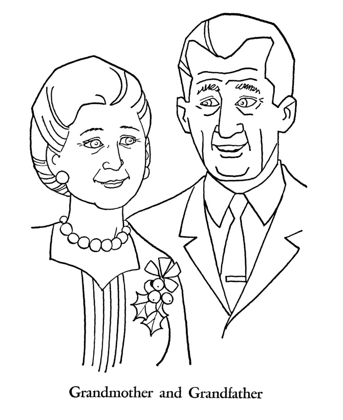 Grandmother and Grandfather Coloring Game Grandmother and Grandfather