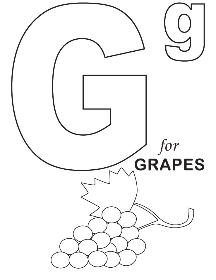 Grapes Letter G Coloring Game Grapes Letter G