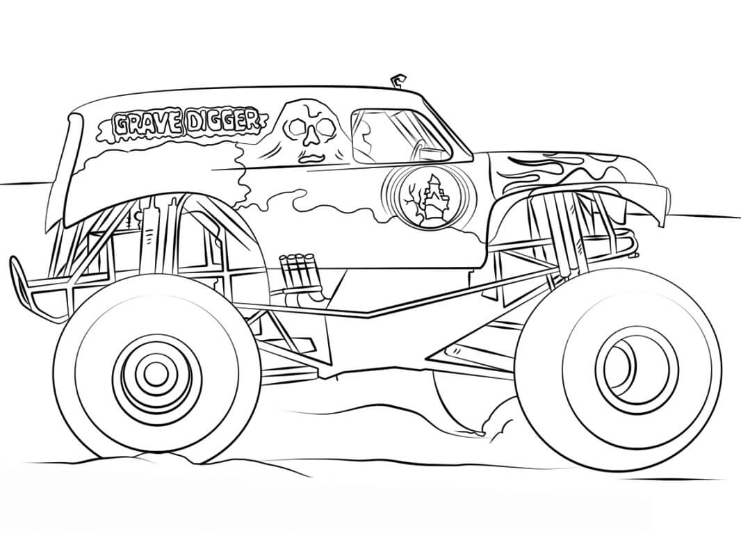 Grave Digger Monster Truck Coloring Game Grave Digger Monster Truck