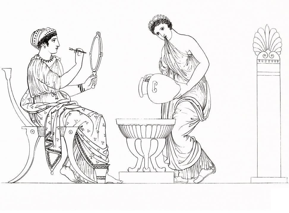 Grecian Lady Painting Her Face
