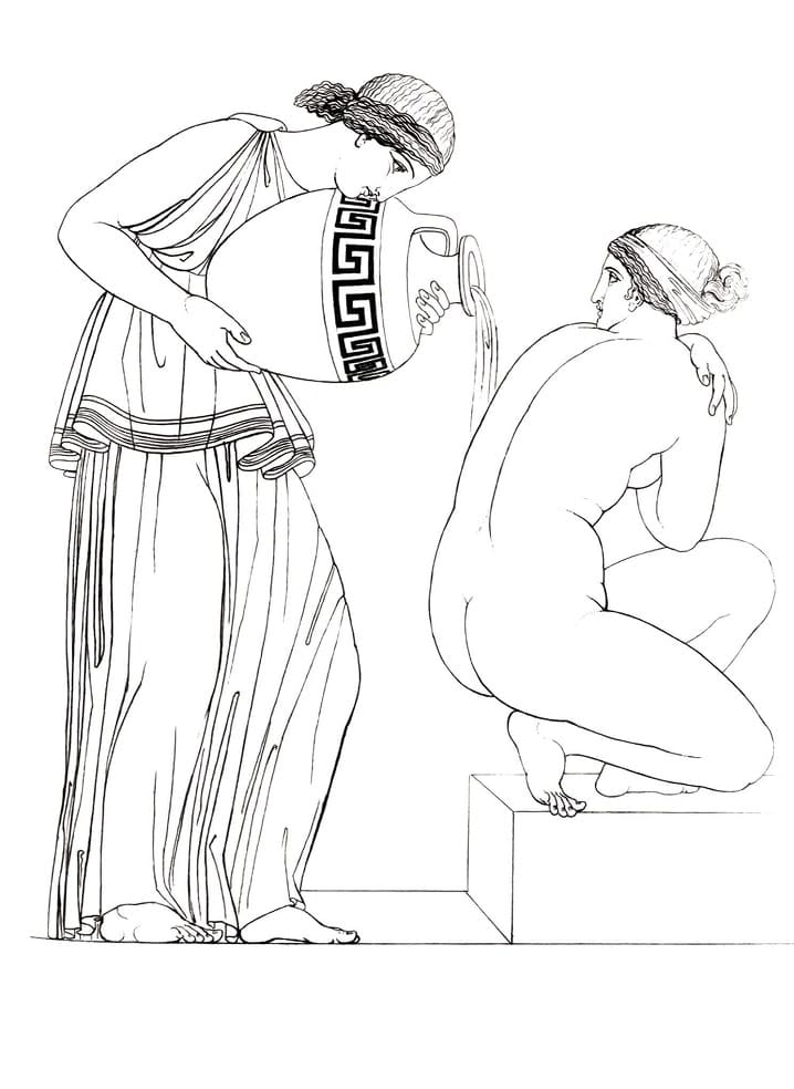 Grecian Lady at the Bath