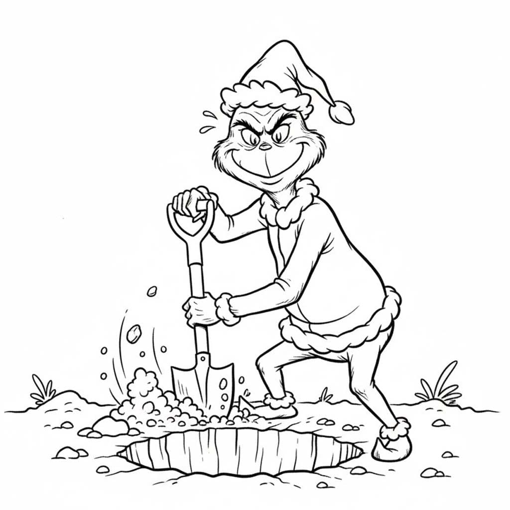 Grinch digging the earth