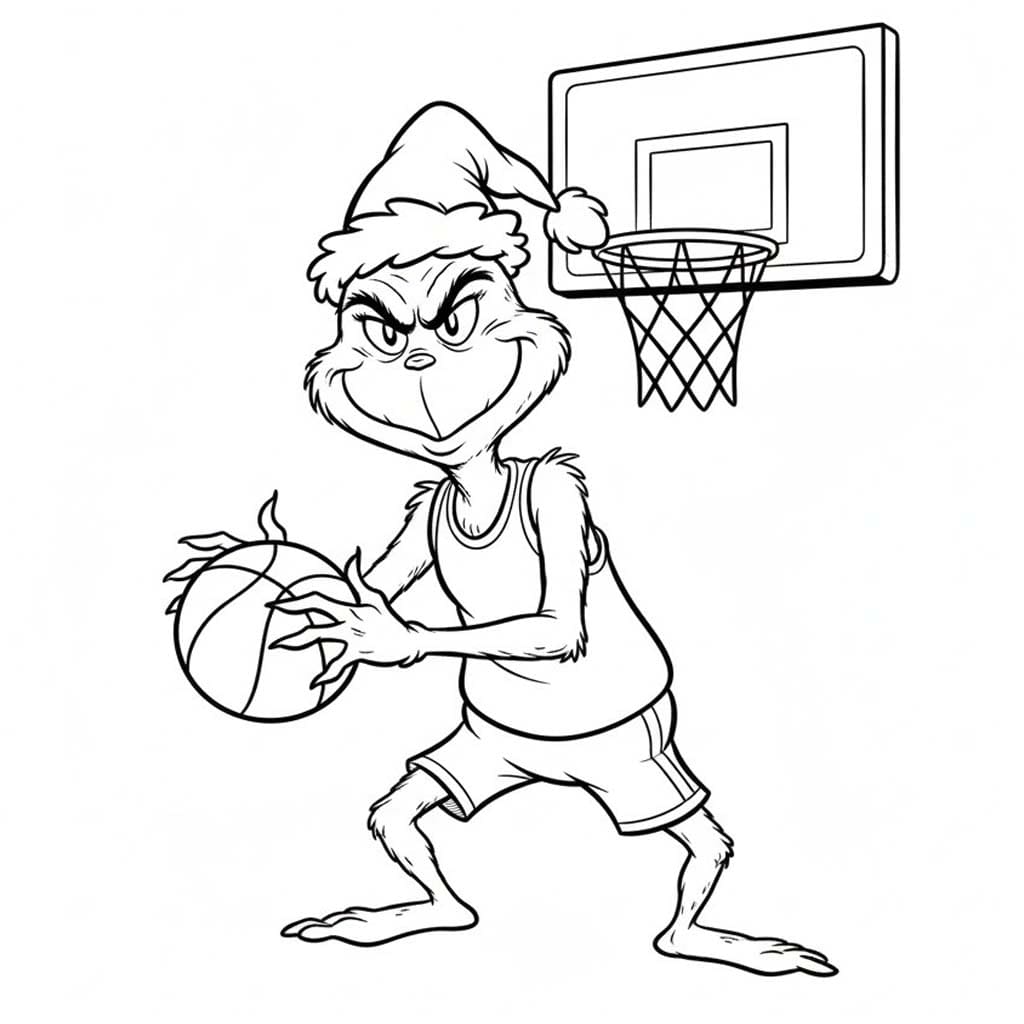 Grinch playing basketball