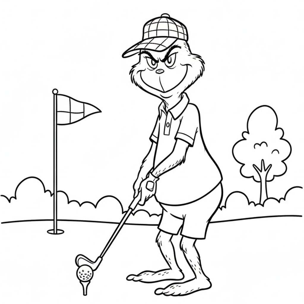 Grinch playing golf