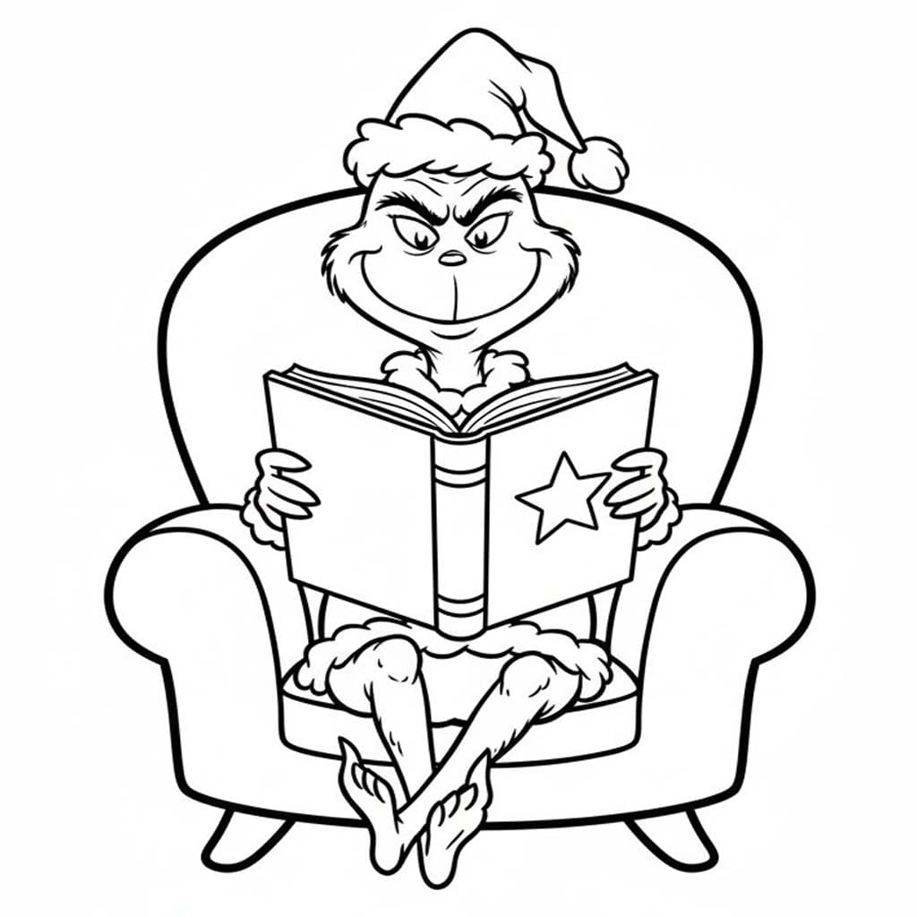 Grinch read a book