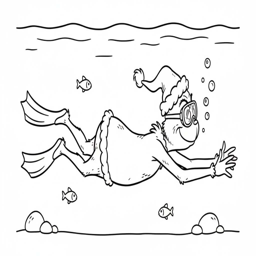 Grinch swimming