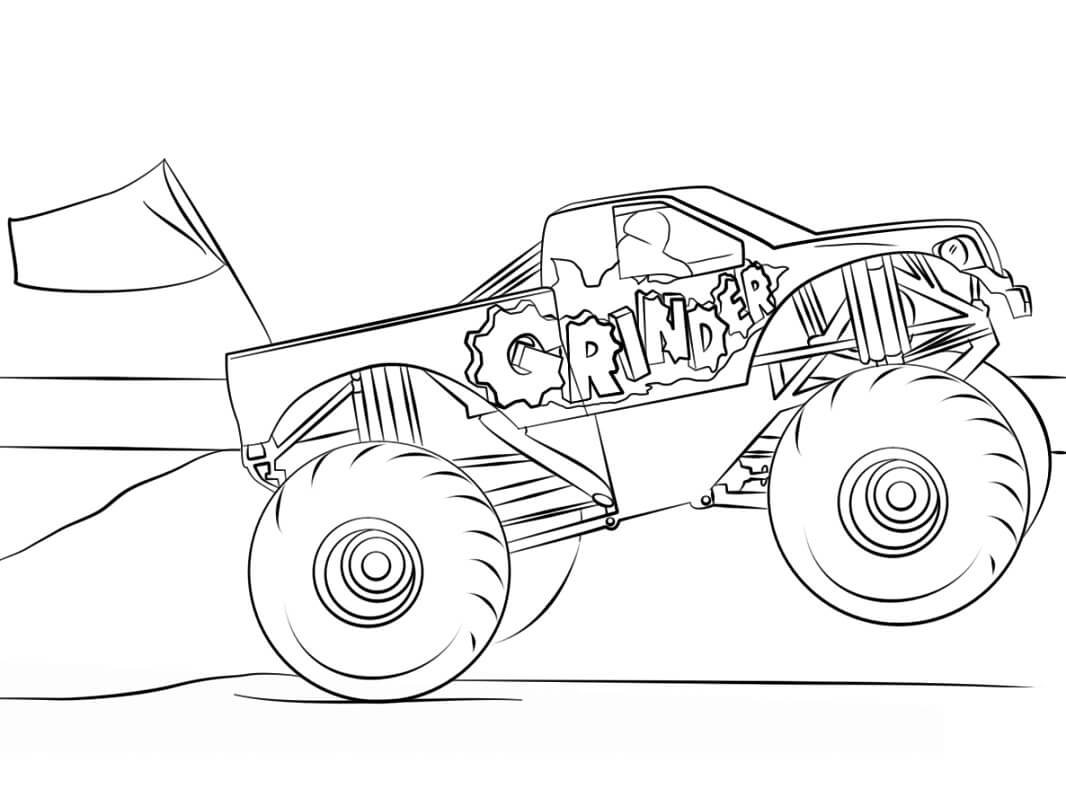 Grinder Monster Truck Coloring Game Grinder Monster Truck