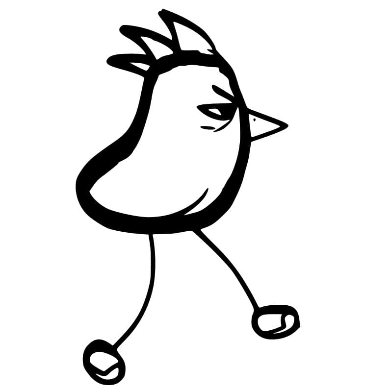 Grumpy Bird Walking Coloring Game Grumpy Bird Walking