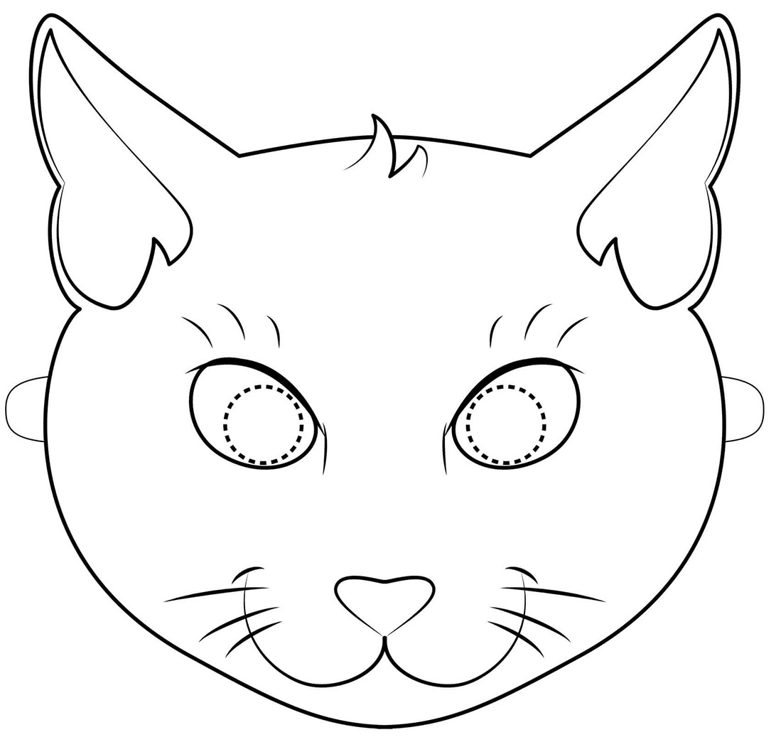 Halloween Black Cat Mask Coloring Game Halloween Black Cat Mask