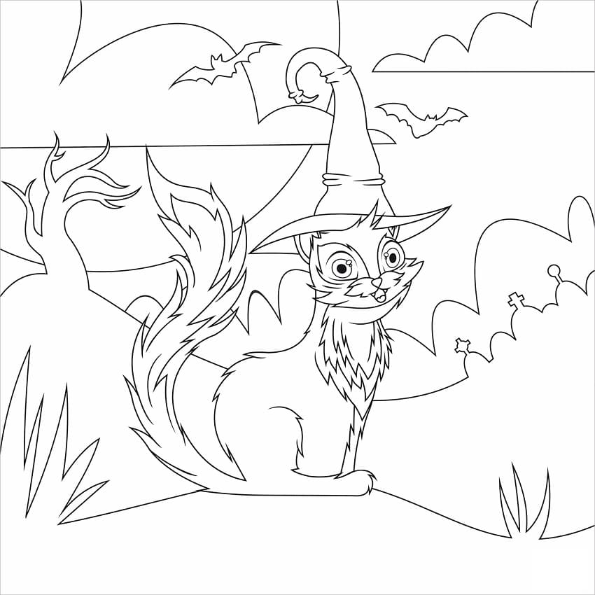 Halloween Black Cat Coloring Game Halloween Black Cat
