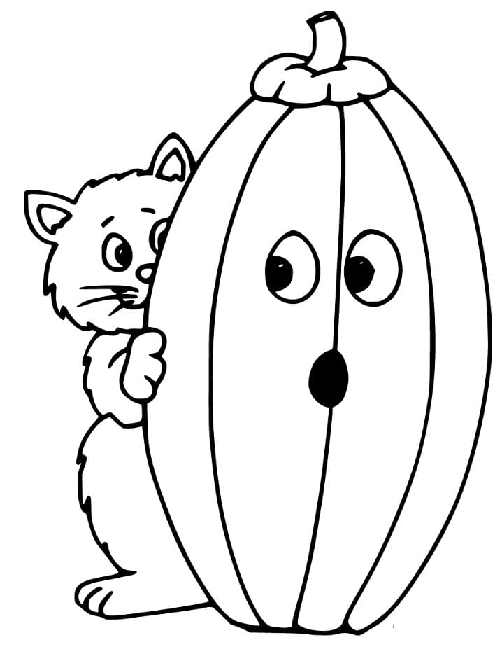 Halloween Cat Behind Pumpkin Coloring Game Halloween Cat Behind Pumpkin