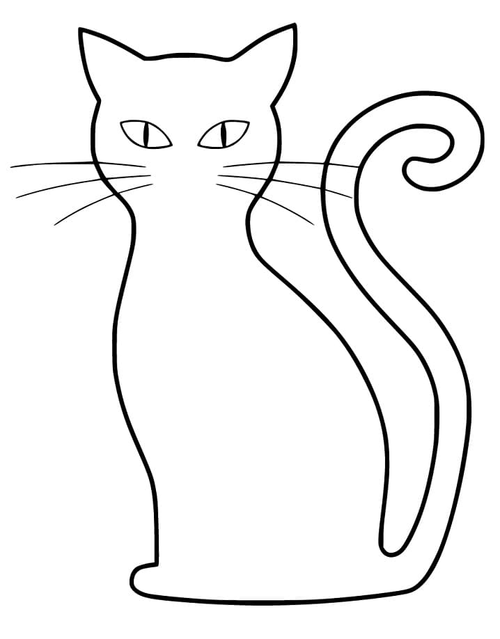 Halloween Cat Outline Coloring Game Halloween Cat Outline