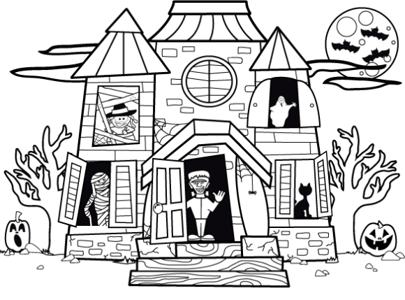 Halloween Haunted House Coloring Game Halloween Haunted House