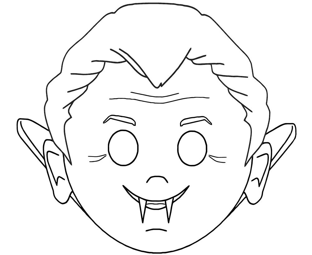 Halloween Vampire Mask Coloring Game Halloween Vampire Mask