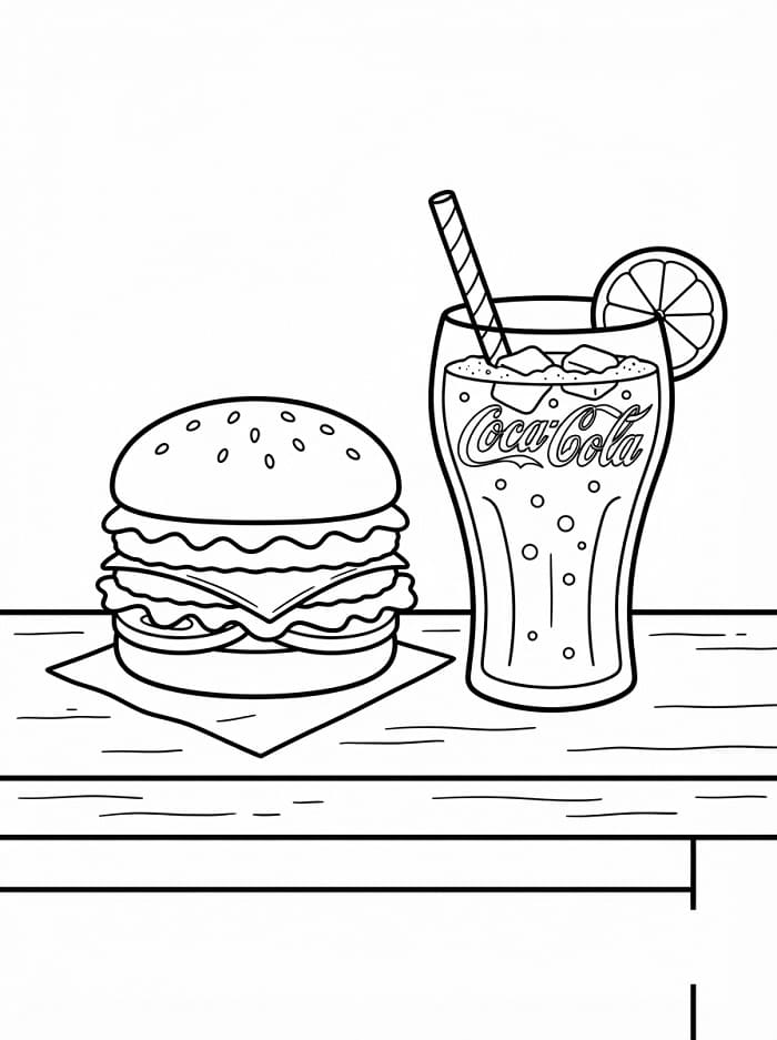 Hamburger Coca Cola