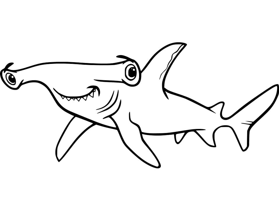 Hammerhead Shark Smiling Coloring Game Hammerhead Shark Smiling